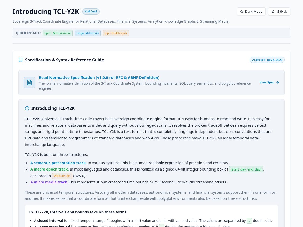 Landing-page snapshot of tcl-y2k.org