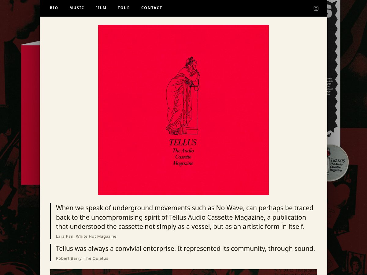 Landing-page snapshot of tellusaudio.org