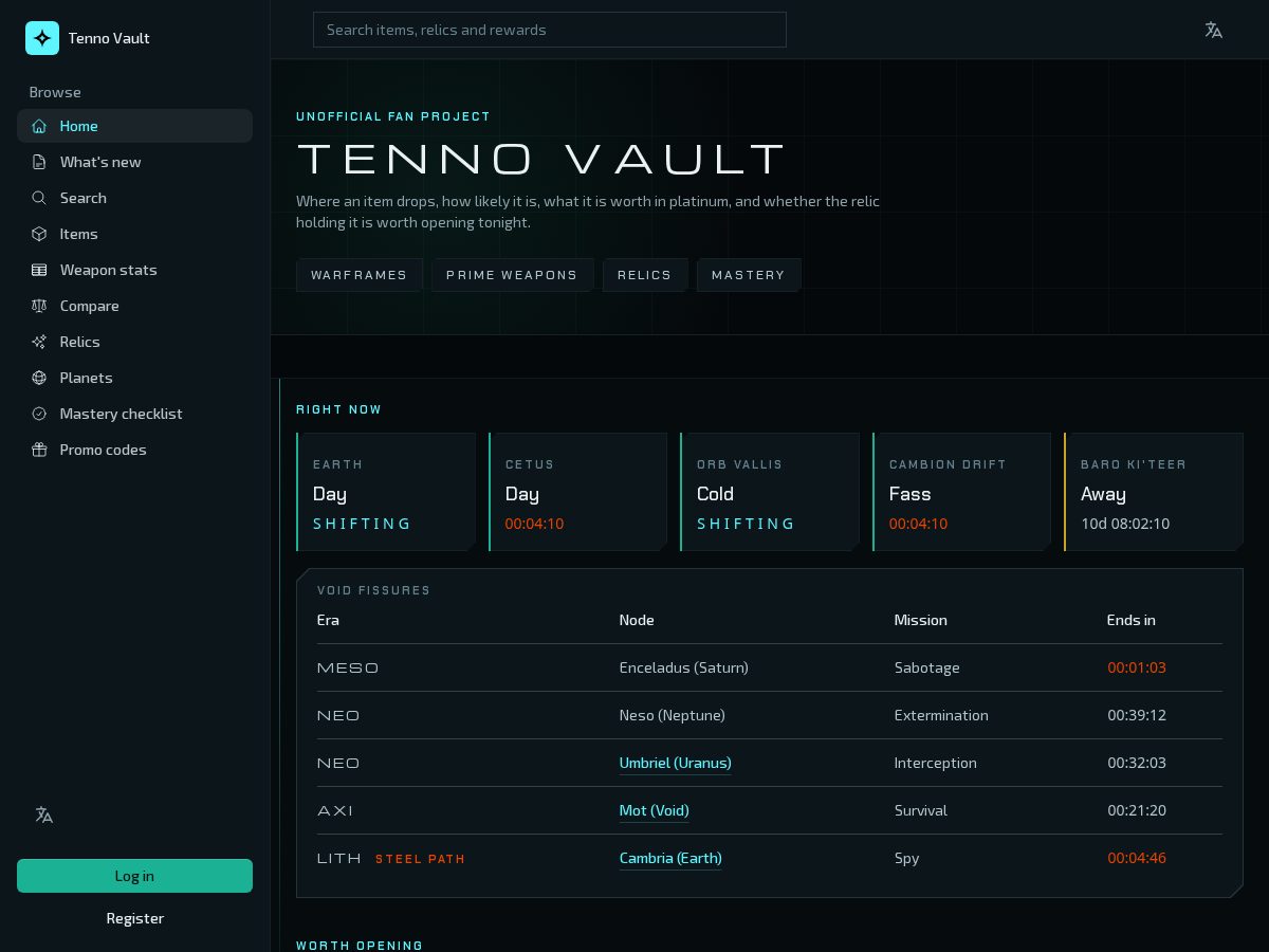 Landing-page snapshot of tennovault.app