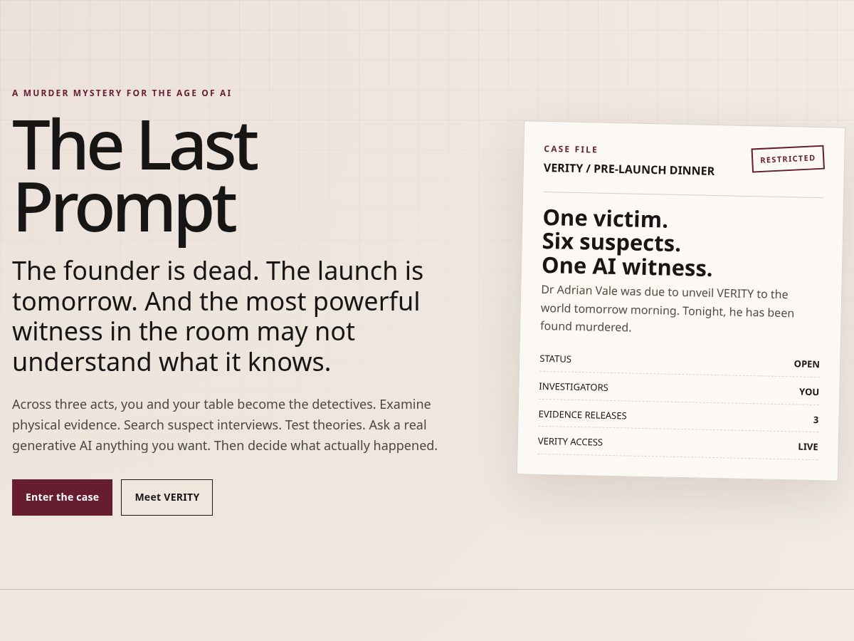 Landing-page snapshot of thelastprompt.events