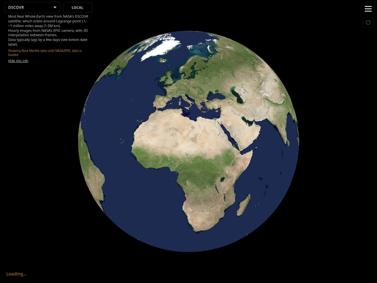 Landing-page snapshot of thereal.earth