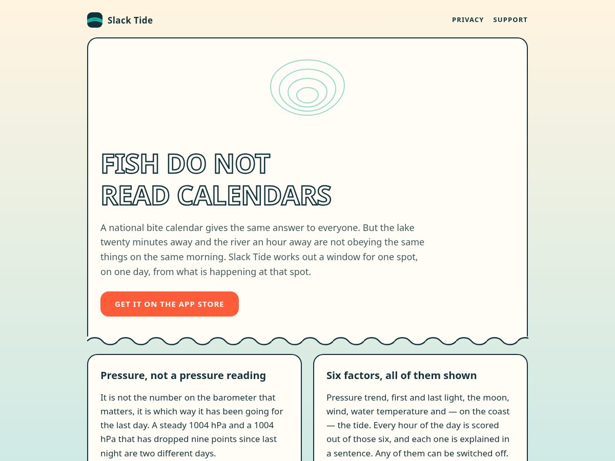 Landing-page snapshot of tide-app.online