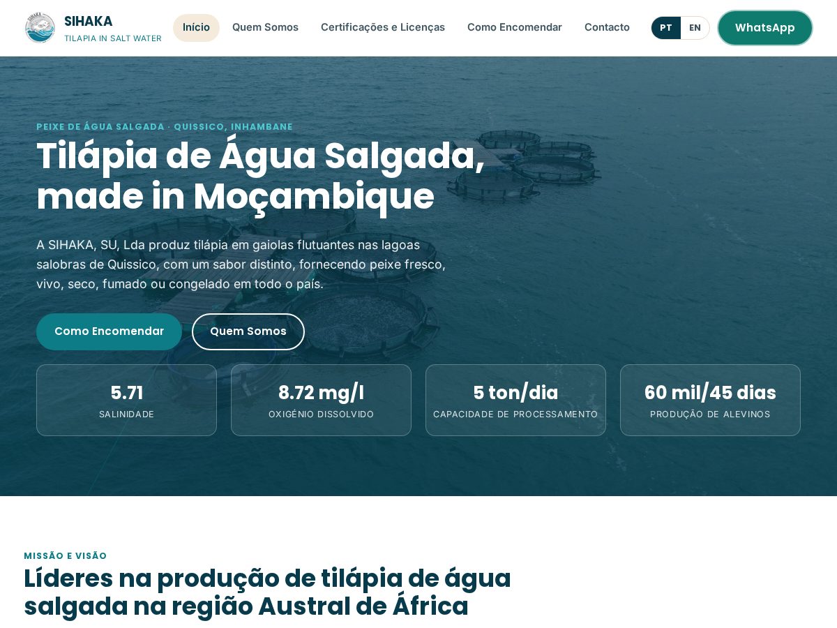 Landing-page snapshot of tilapiainsaltwater.com
