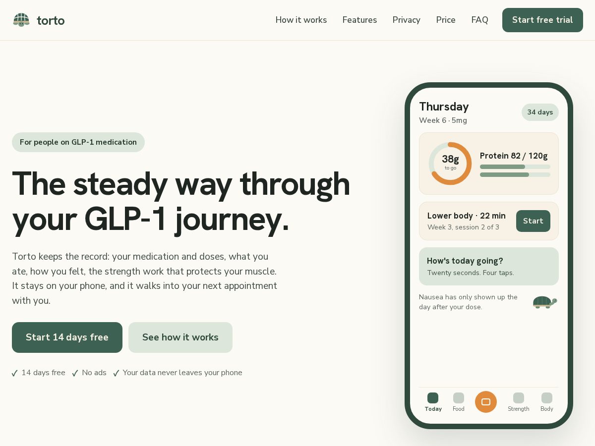 Landing-page snapshot of torto.app