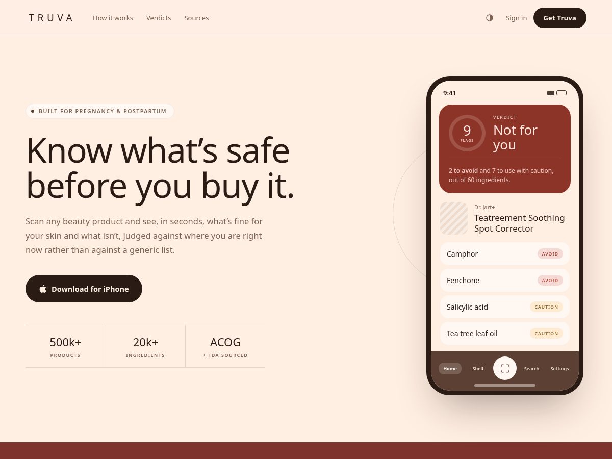 Landing-page snapshot of truva.care