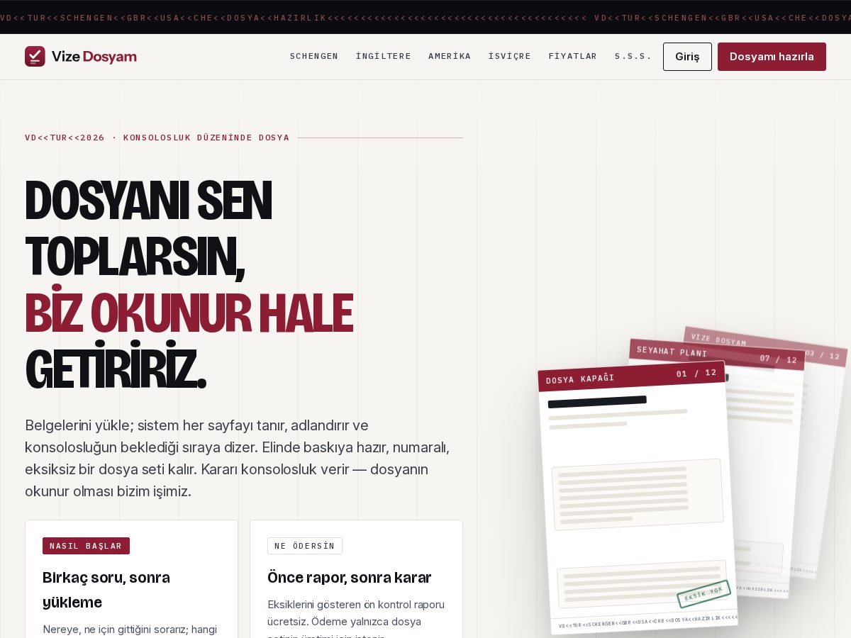 Landing-page snapshot of vizedosyam.net