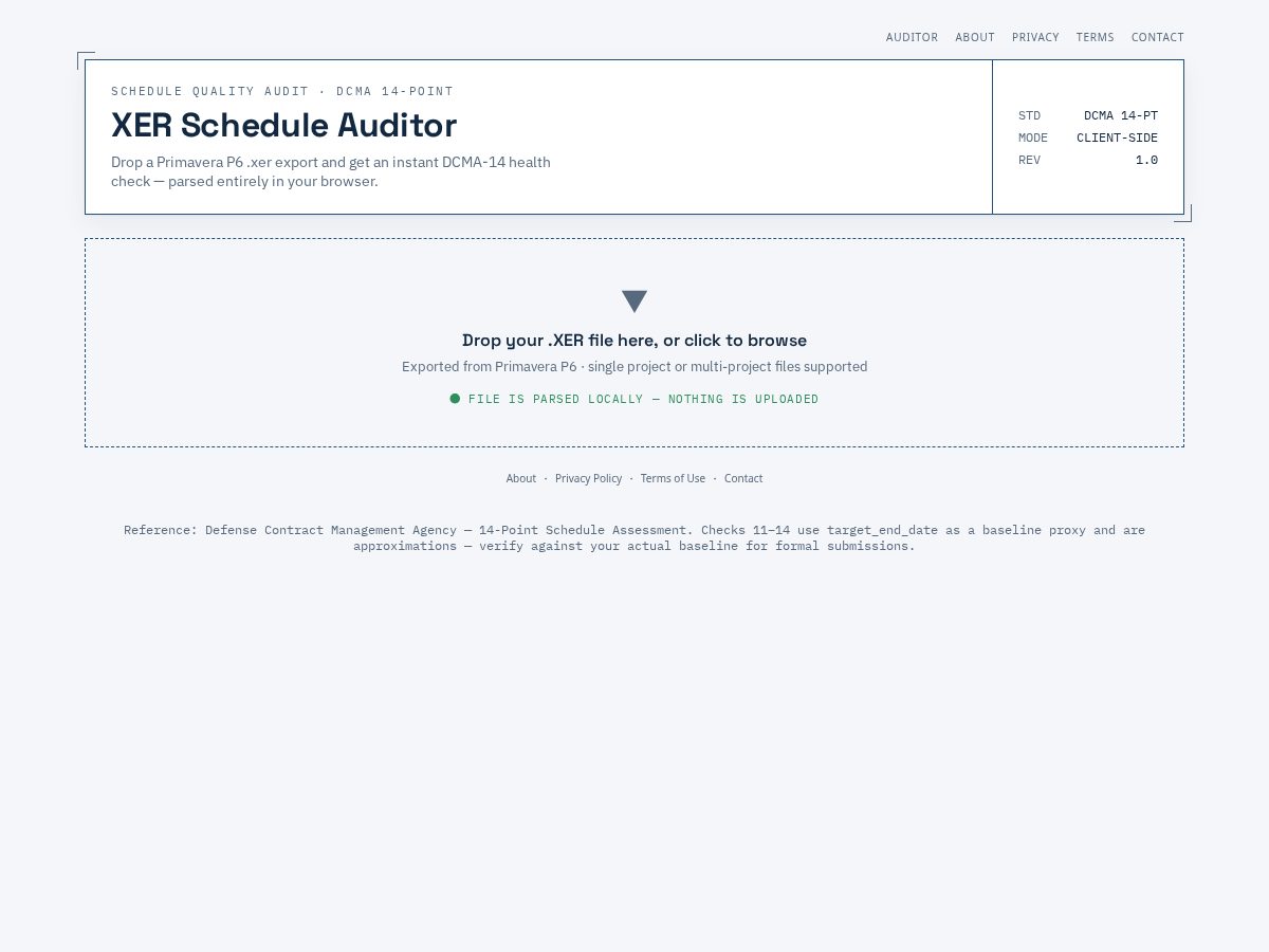 Landing-page snapshot of xerauditor.com