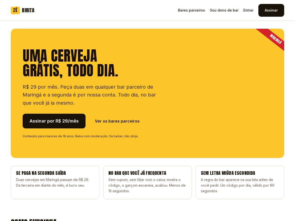 Landing-page snapshot of zebirita.app