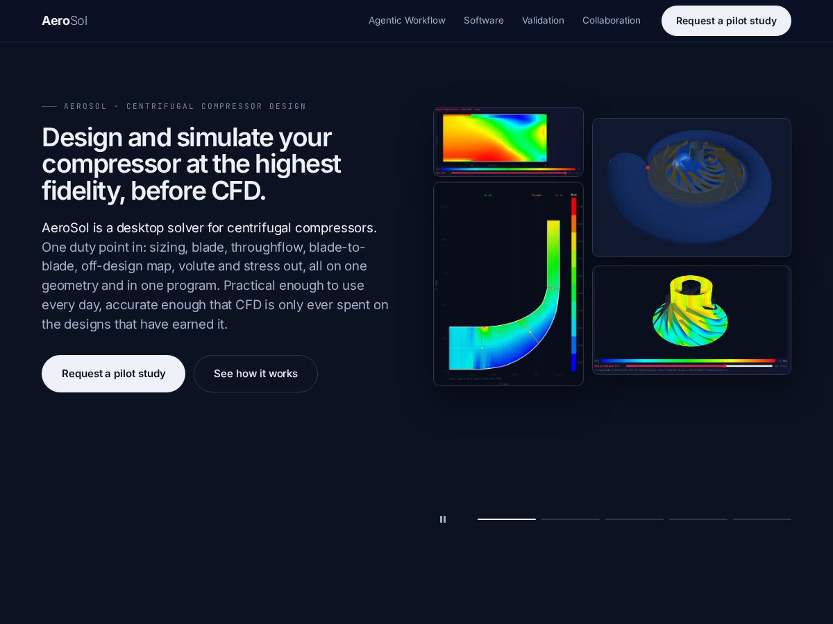 Landing-page snapshot of aerosolturbomachinery.com