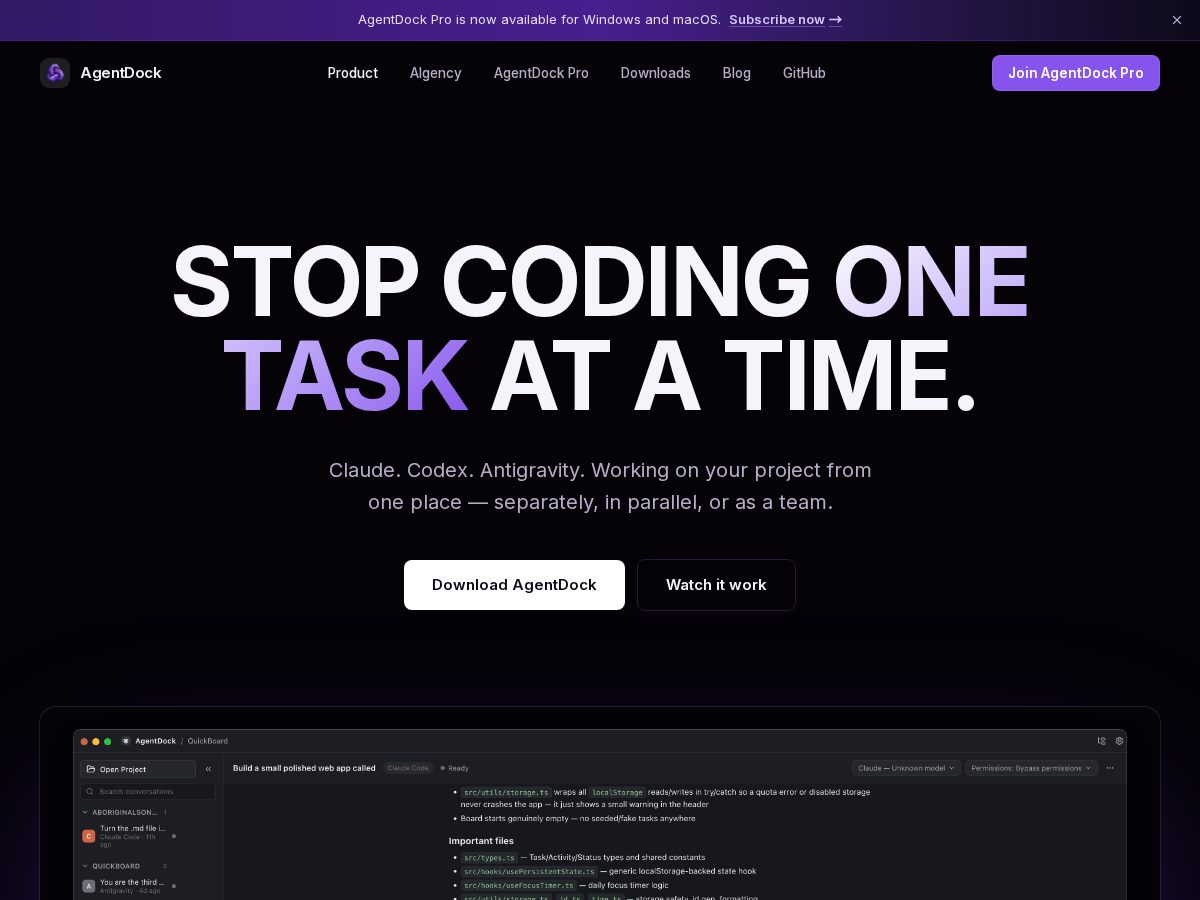 Landing-page snapshot of agdc.dev