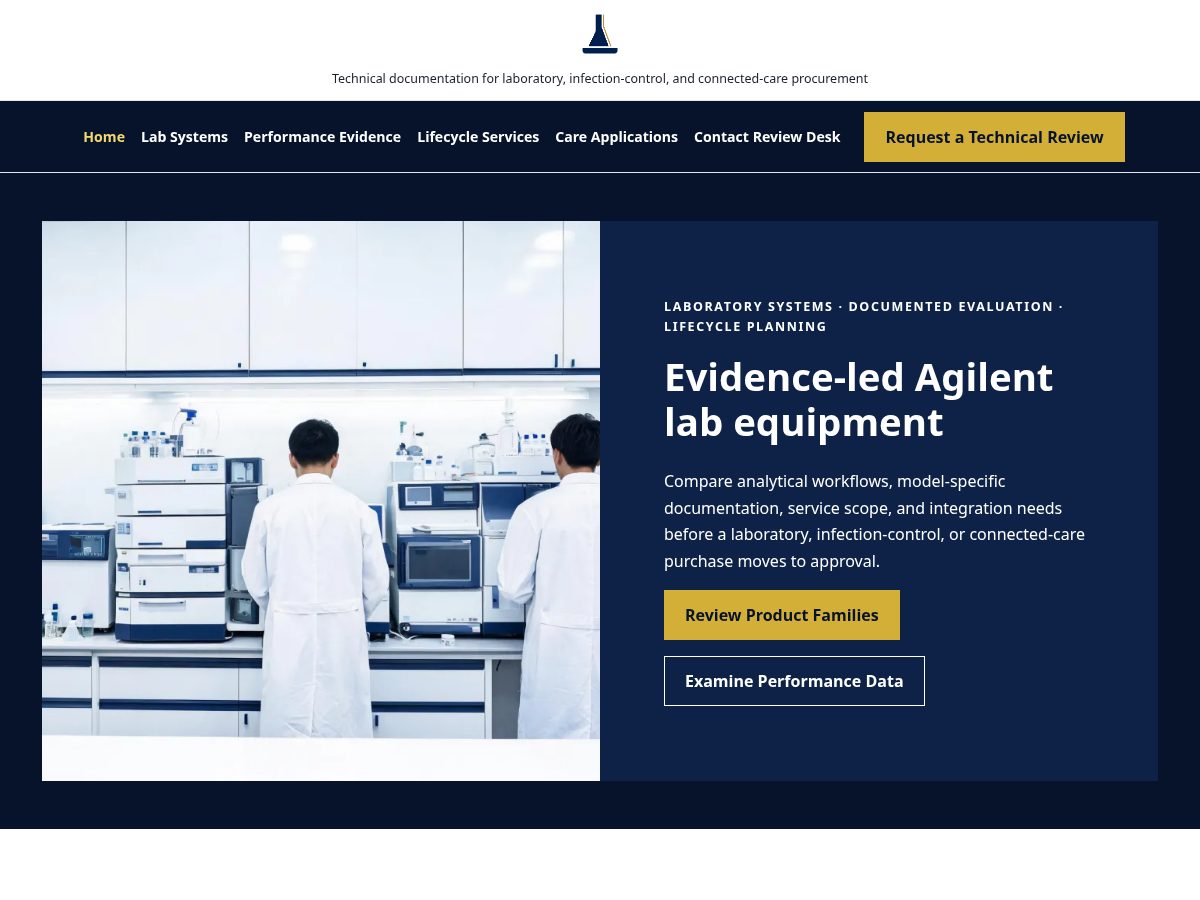 Landing-page snapshot of agilentmedical.com