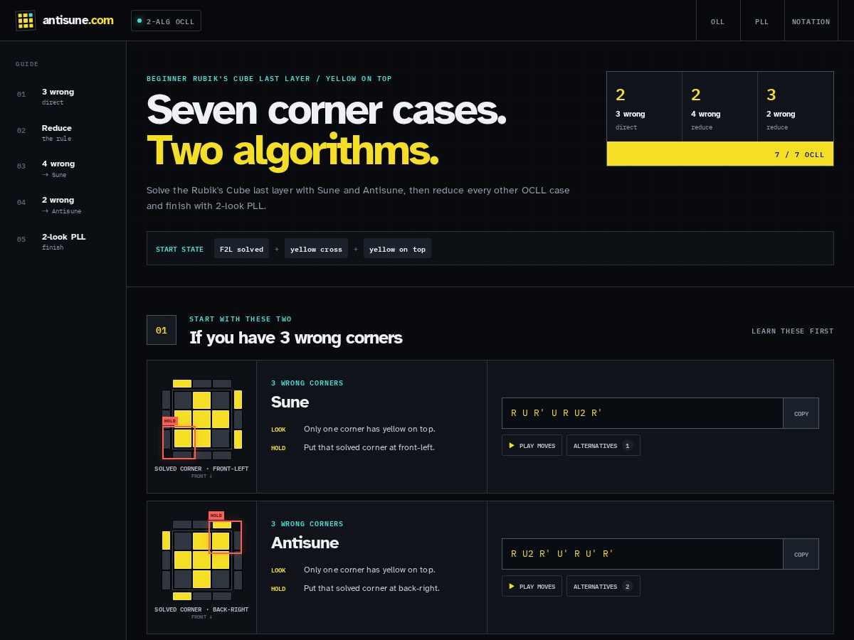 Landing-page snapshot of antisune.com