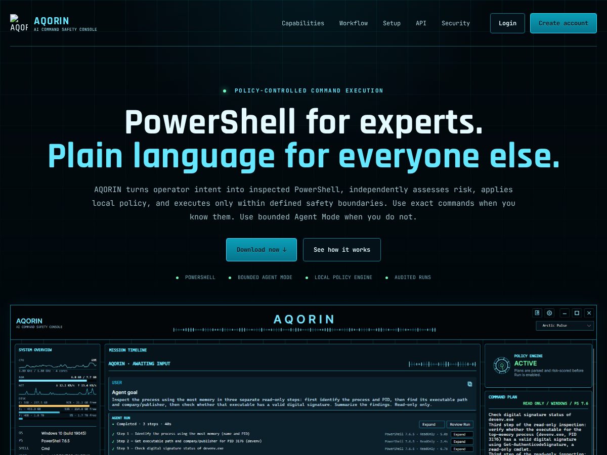 Landing-page snapshot of aqorin.net