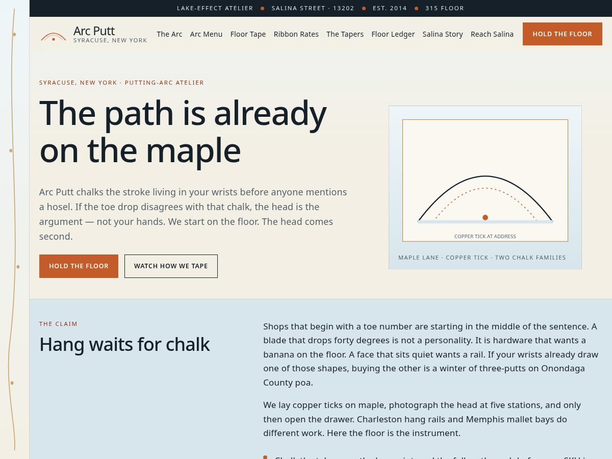 Landing-page snapshot of arcputt.site
