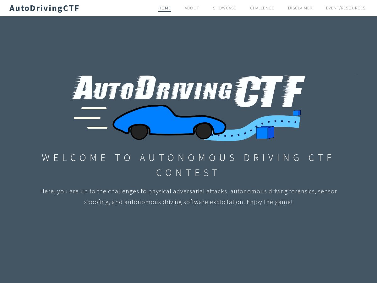 Landing-page snapshot of autodrivingctf.org
