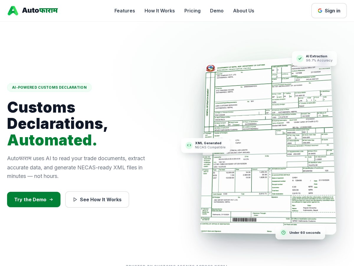 Landing-page snapshot of autofaram.com