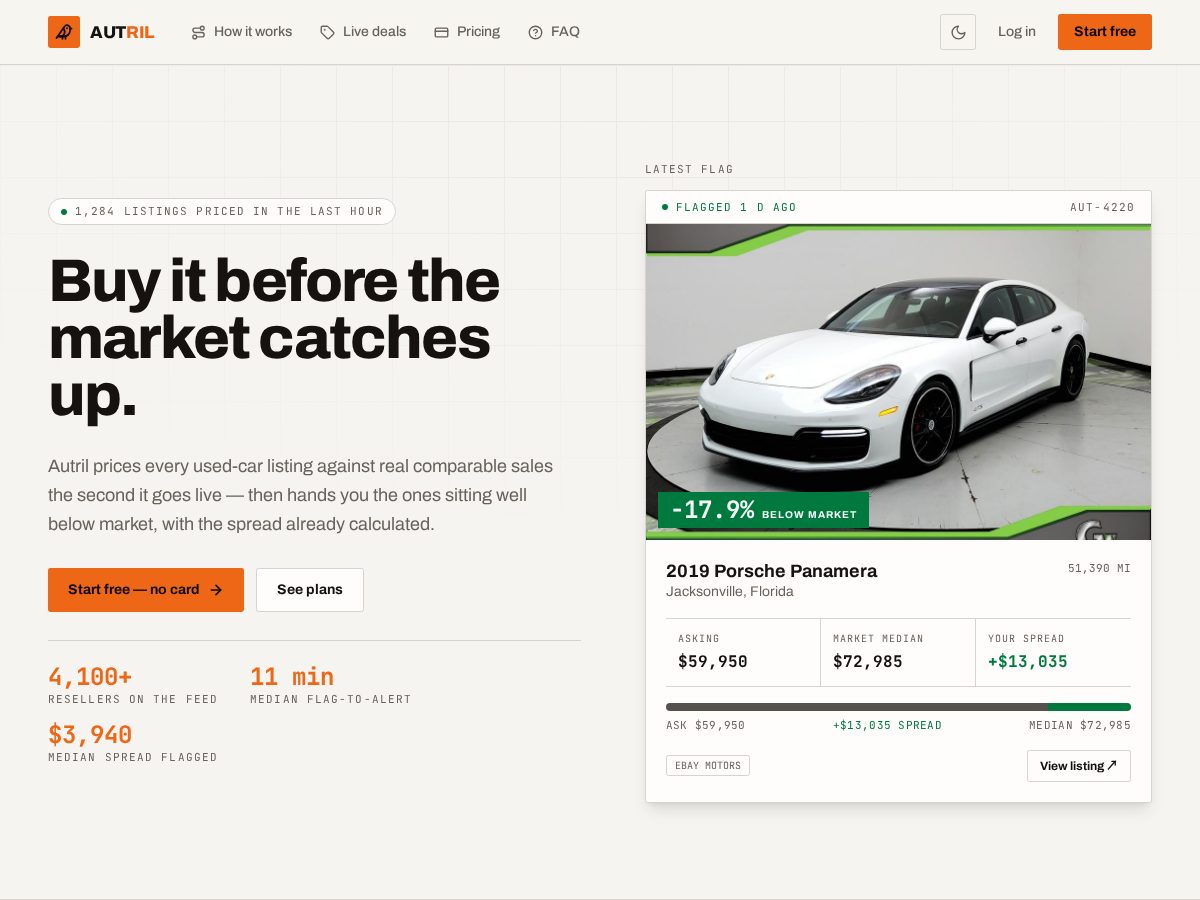 Landing-page snapshot of autril.com