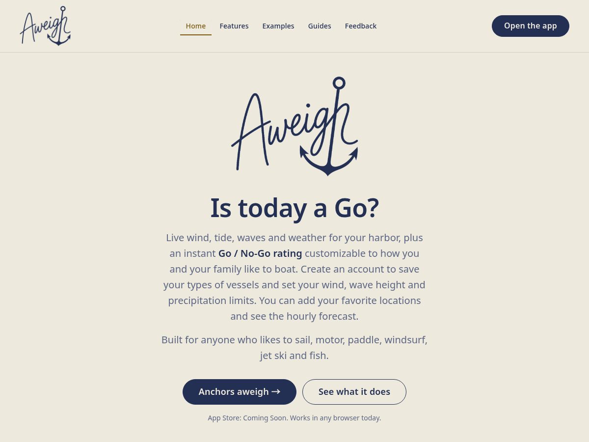 Landing-page snapshot of awayweather.com