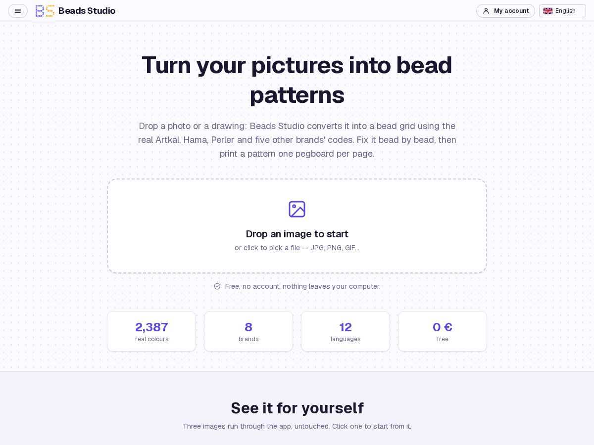 Landing-page snapshot of beads-studio.com