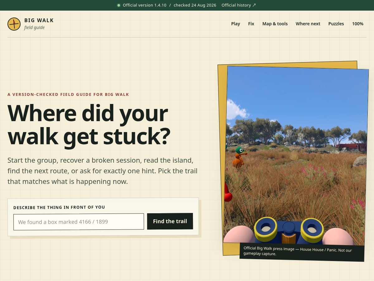 Landing-page snapshot of bigwalktips.site