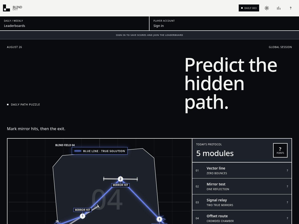 Landing-page snapshot of blindexit.com