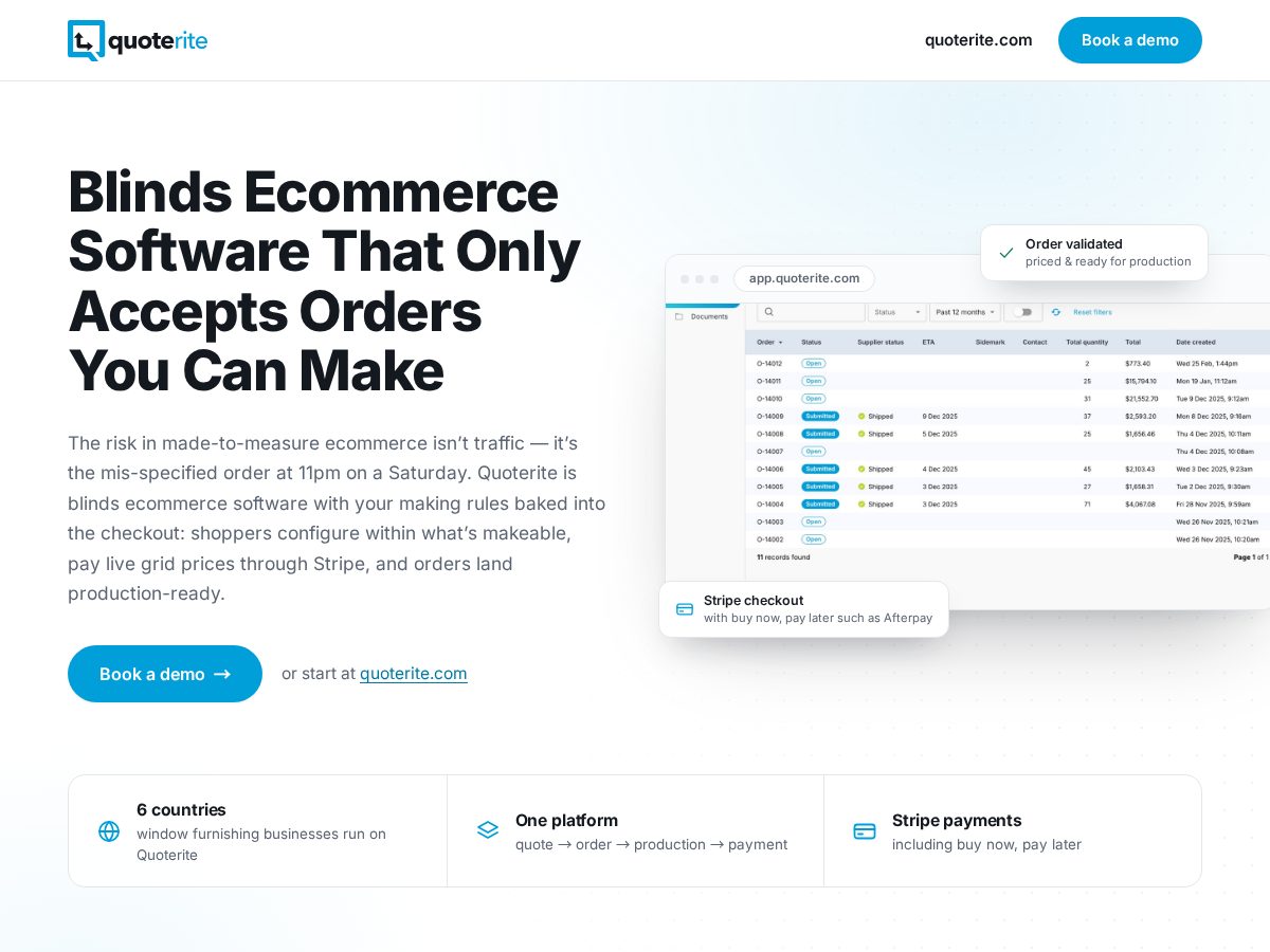 Landing-page snapshot of blindsecommercesoftware.net