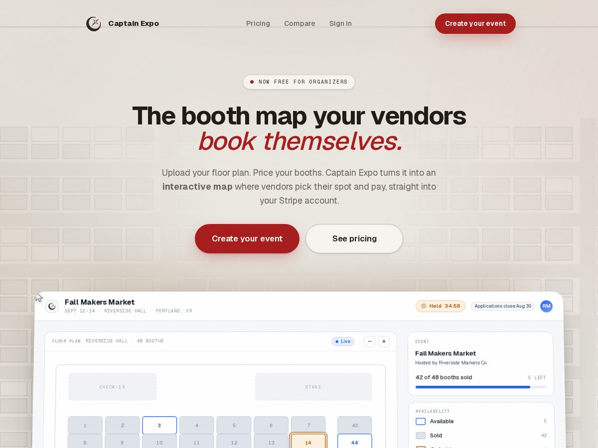 Landing-page snapshot of captainexpo.com