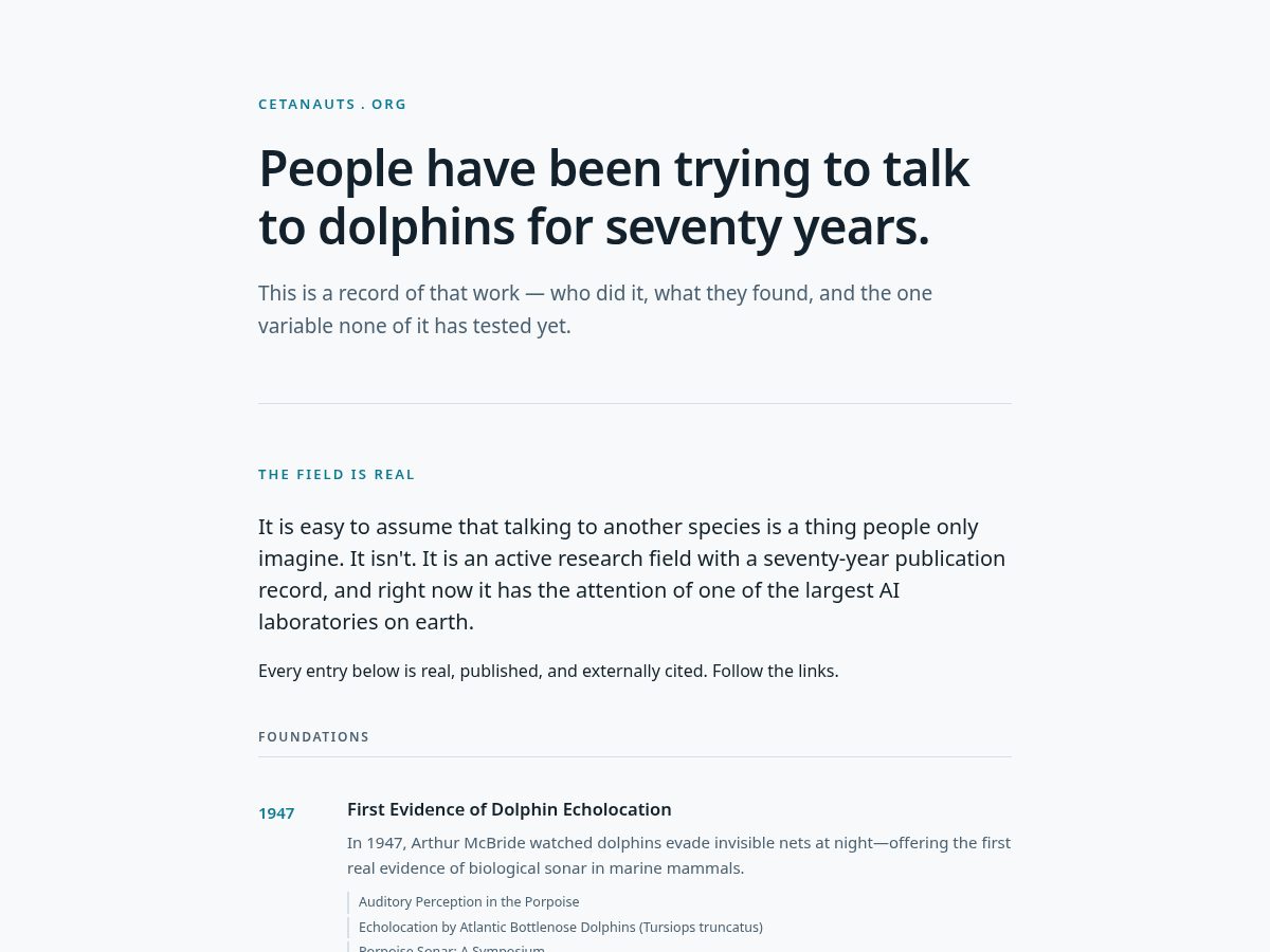 Landing-page snapshot of cetanauts.org