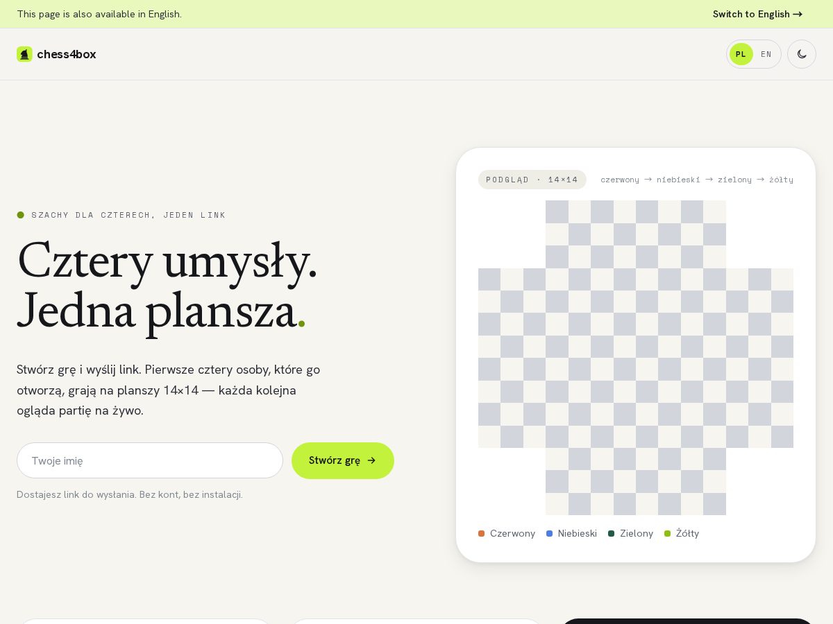 Landing-page snapshot of chessbox.app