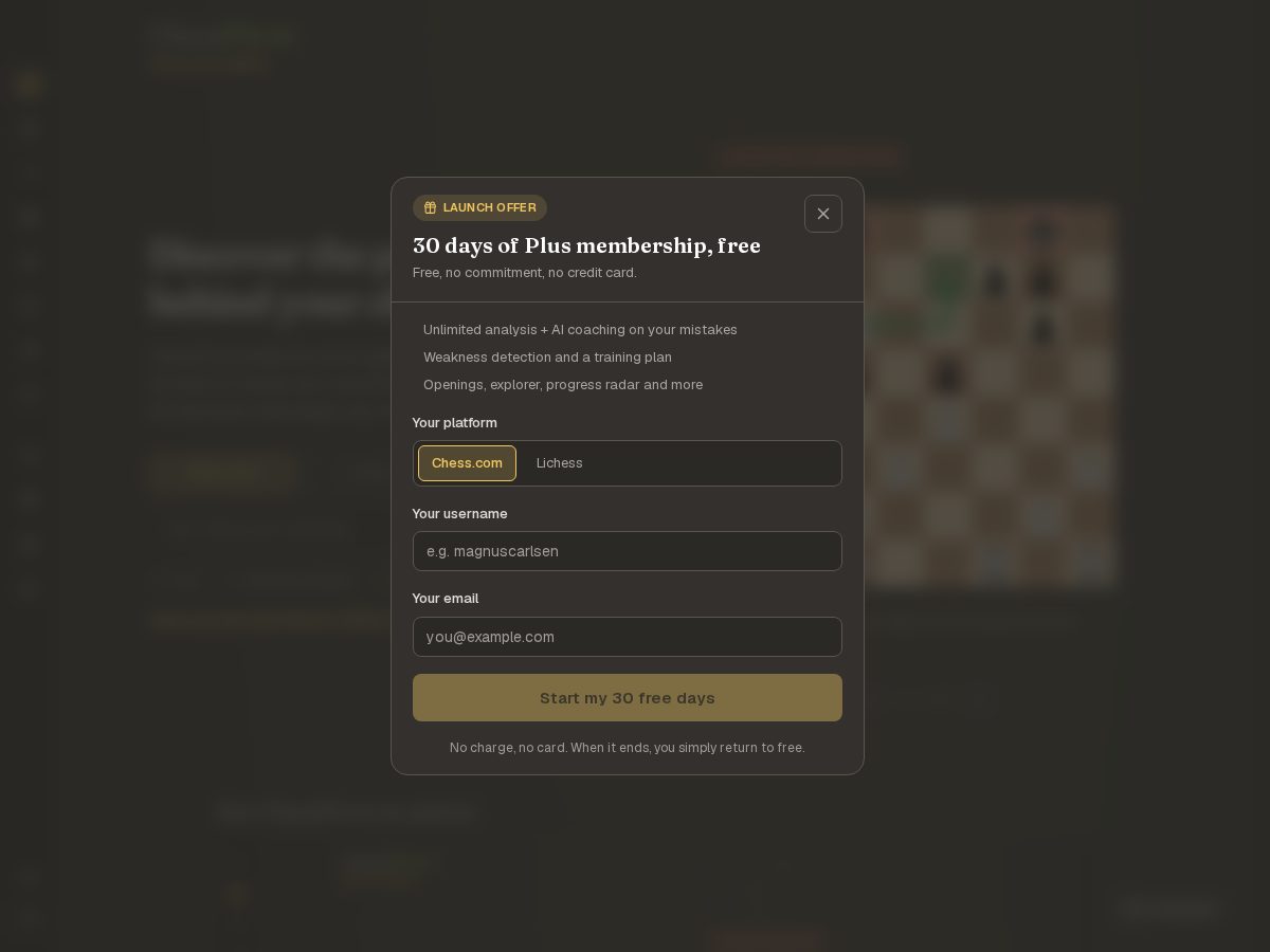 Landing-page snapshot of chesspivot-club.com