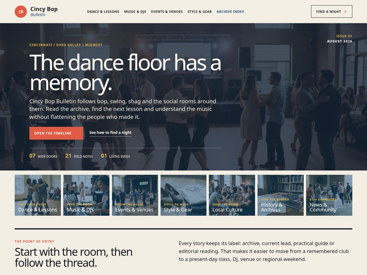 Landing-page snapshot of cincibop.com