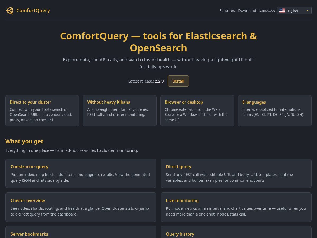 Landing-page snapshot of comfort-query.com