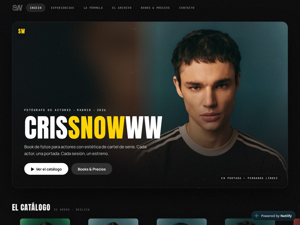 Landing-page snapshot of crissnowww.com
