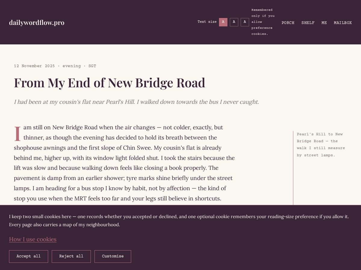 Landing-page snapshot of dailywordflow.pro