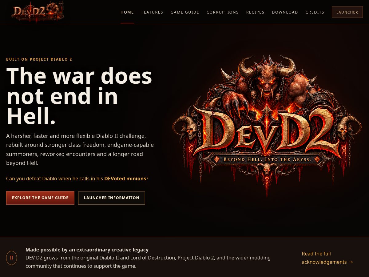 Landing-page snapshot of devd2.com