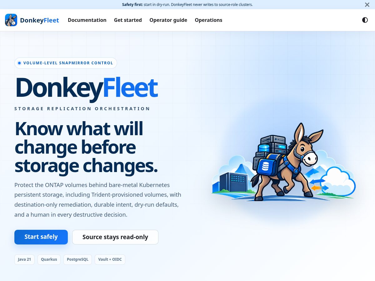 Landing-page snapshot of donkeyfleet.com