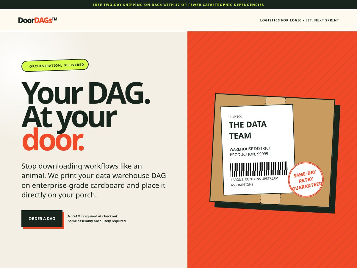 Landing-page snapshot of doordags.com
