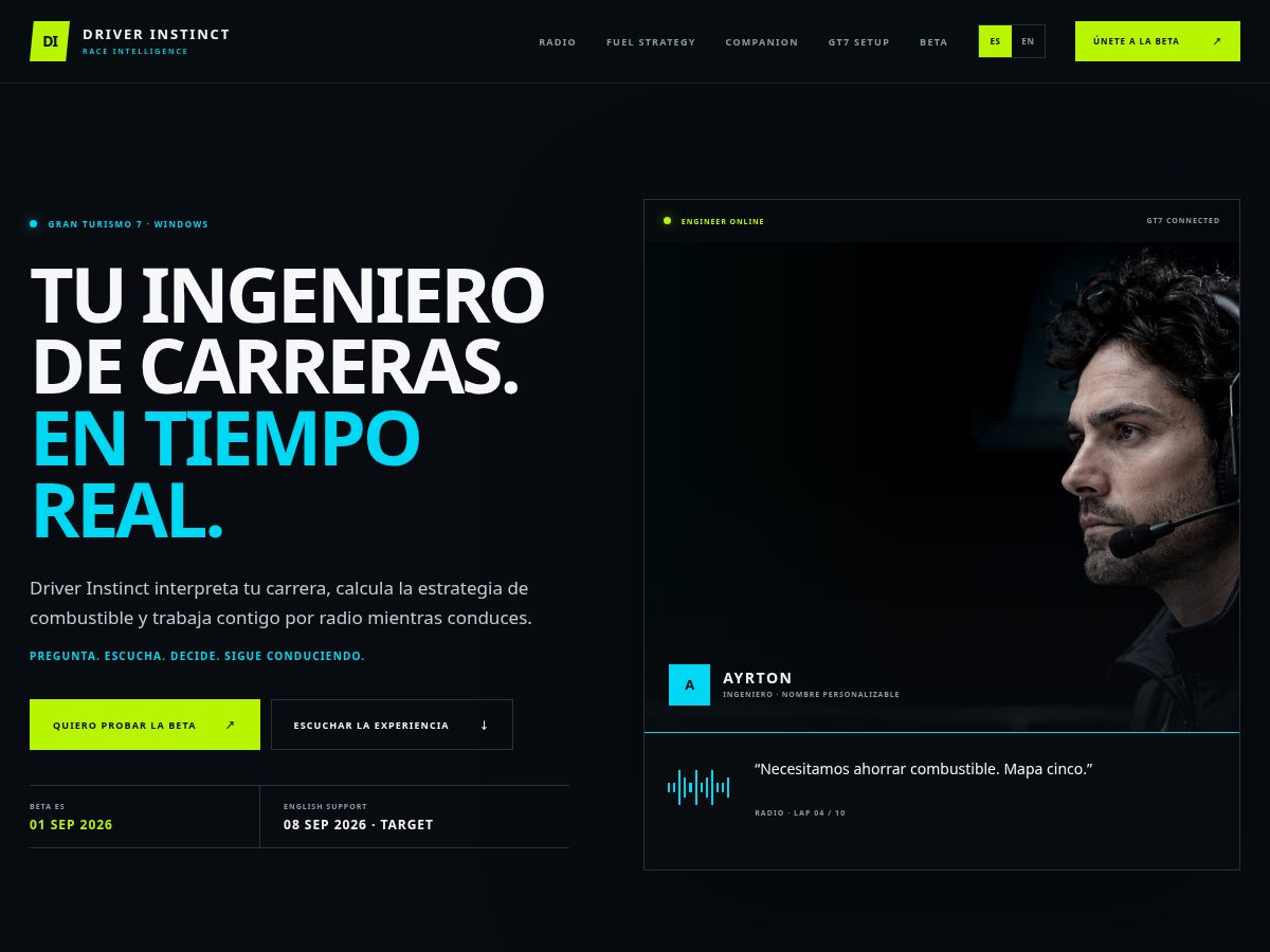 Landing-page snapshot of driver-instinct.com