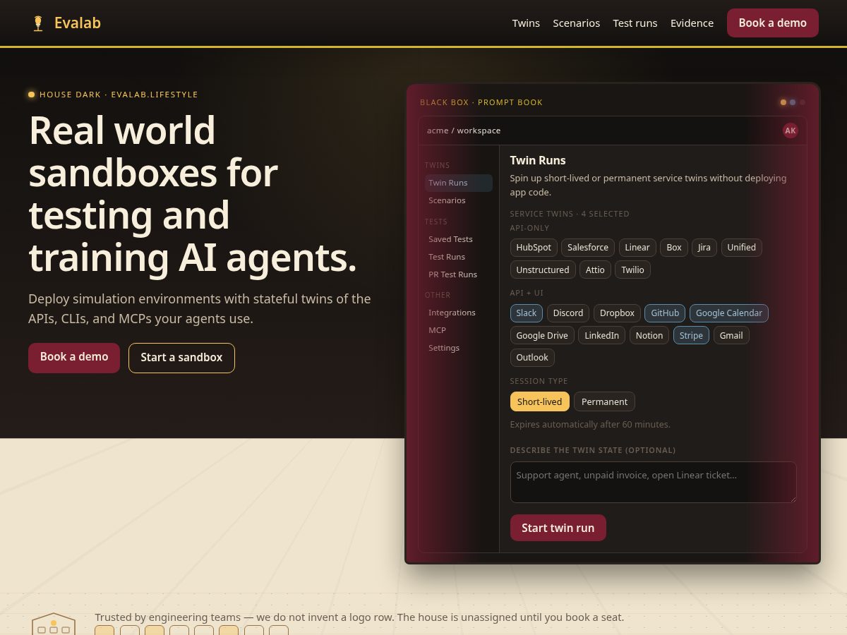 Landing-page snapshot of evalab.lifestyle