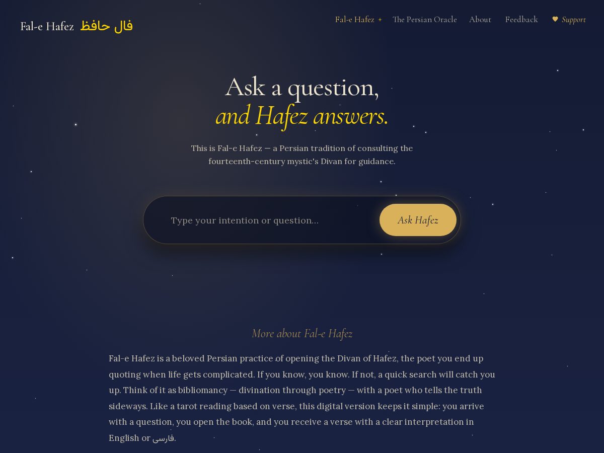 Landing-page snapshot of falehafiz.com