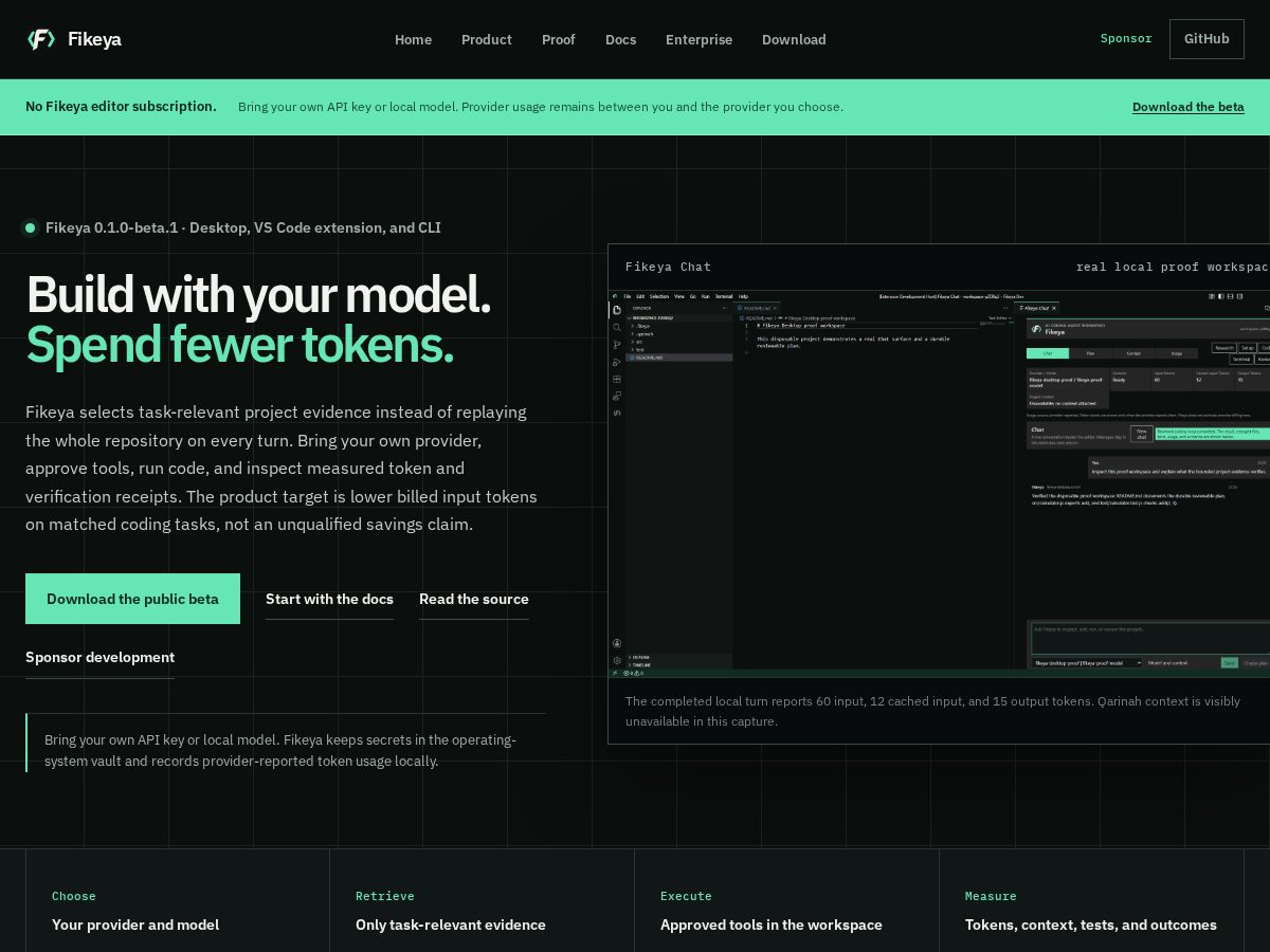 Landing-page snapshot of fikeya.com