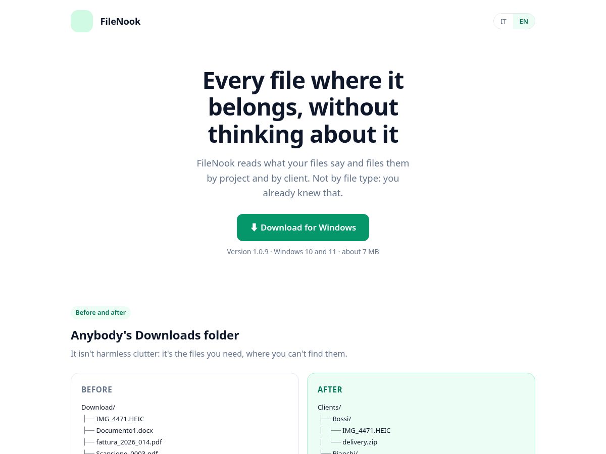 Landing-page snapshot of filenook.app