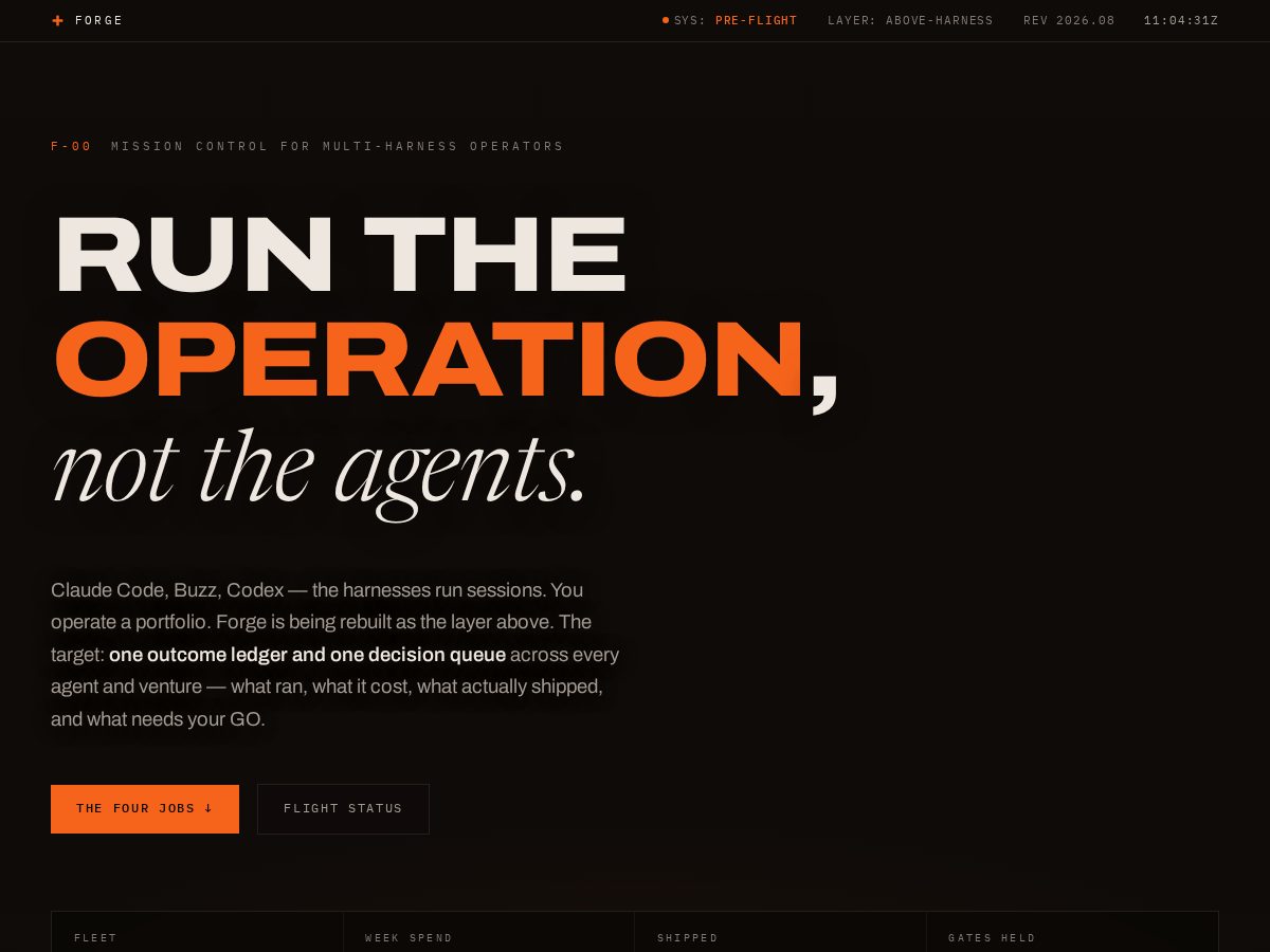 Landing-page snapshot of forgefloor.dev