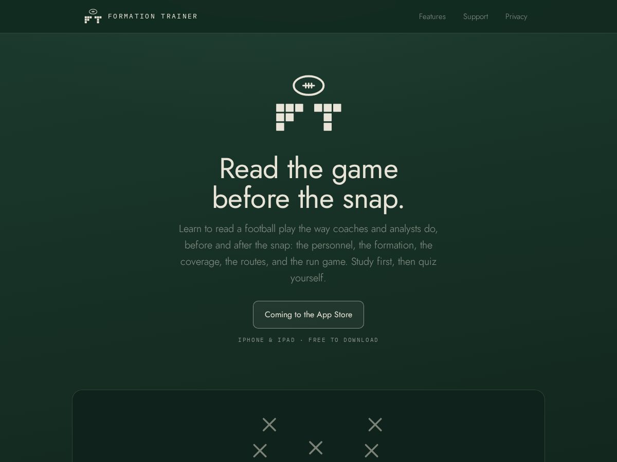 Landing-page snapshot of formationtrainer.com