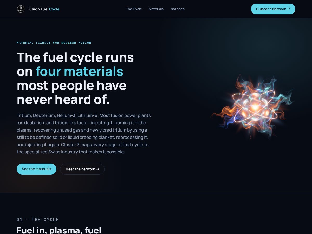 Landing-page snapshot of fusionfuelcycle.solutions