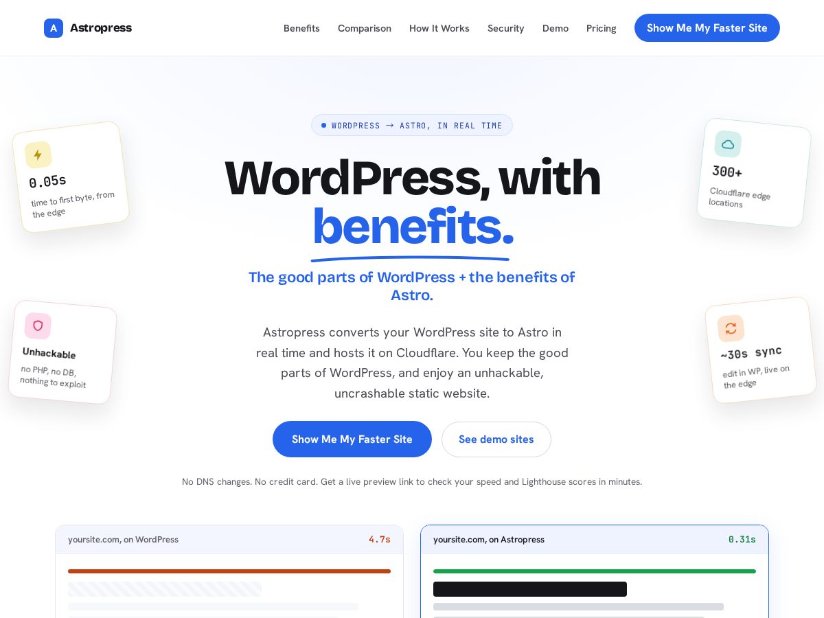 Landing-page snapshot of getastropressapp.com