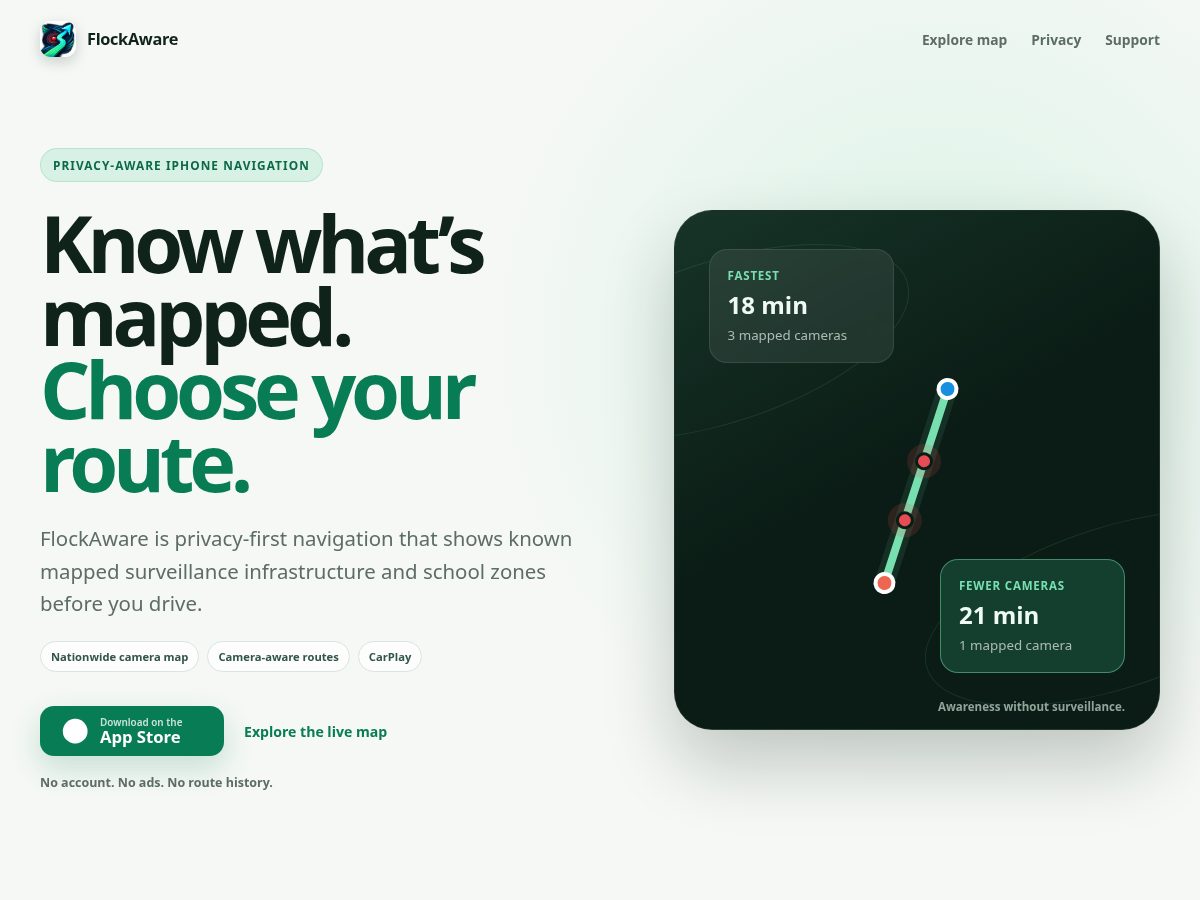 Landing-page snapshot of getflockaware.com