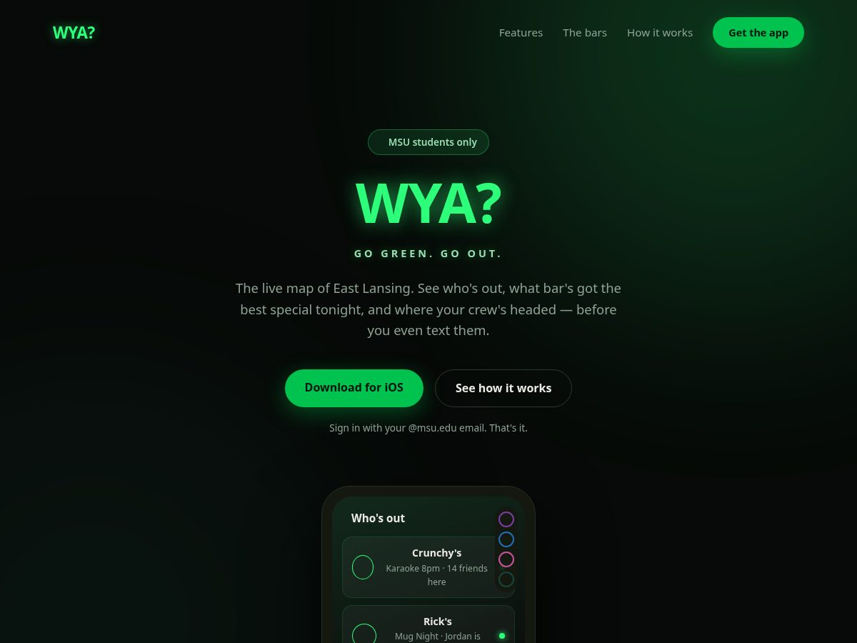 Landing-page snapshot of getwya.com
