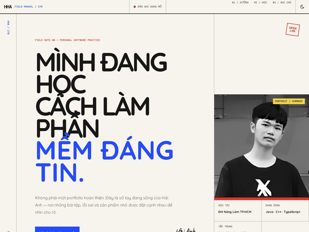 Landing-page snapshot of gillhoang.dev