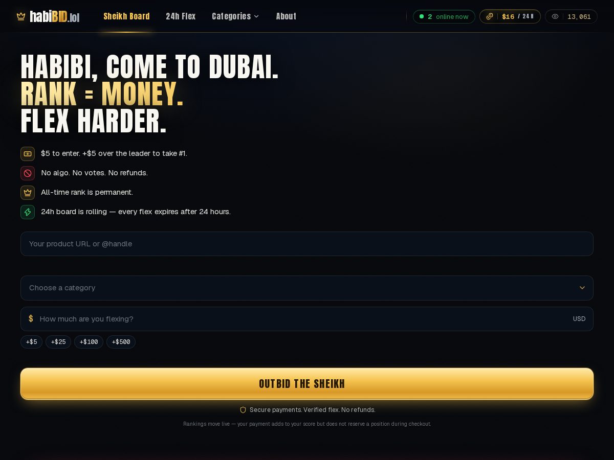 Landing-page snapshot of habibid.lol